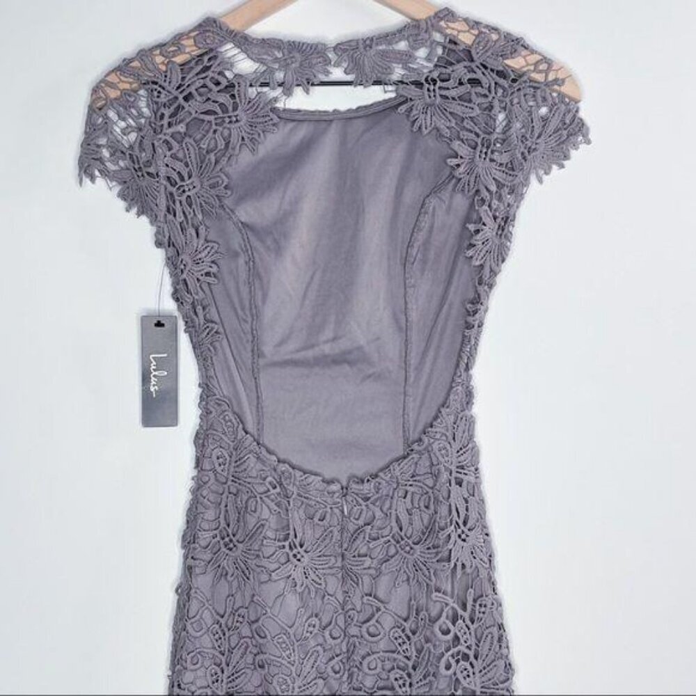 Lulu’s Hidden Talent Backless Open Back Lace Overlay Bodycon Shift Mini Dress - Picture 7 of 10